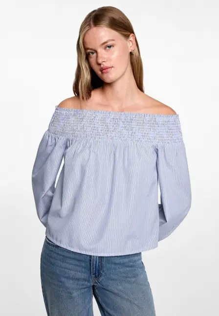 Блуза Mango Teen. Цвет: синий.