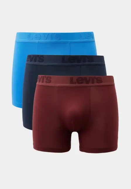 Трусы 3 шт. Levi's®. Цвет: бордовый, голубой, синий.