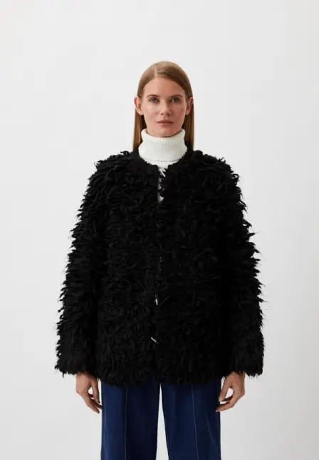 Куртка меховая Pinko. Цвет: черный.