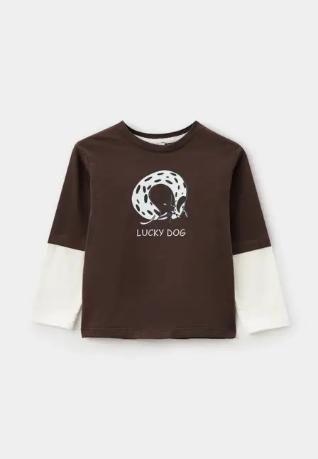 Лонгслив Ete Children. Цвет: коричневый.