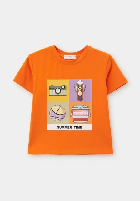 Футболка Ete Children. Цвет: оранжевый.
