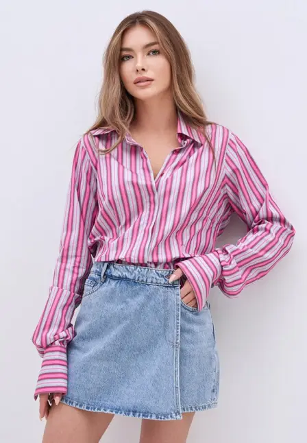 Рубашка So-sexy.me. Цвет: розовый.