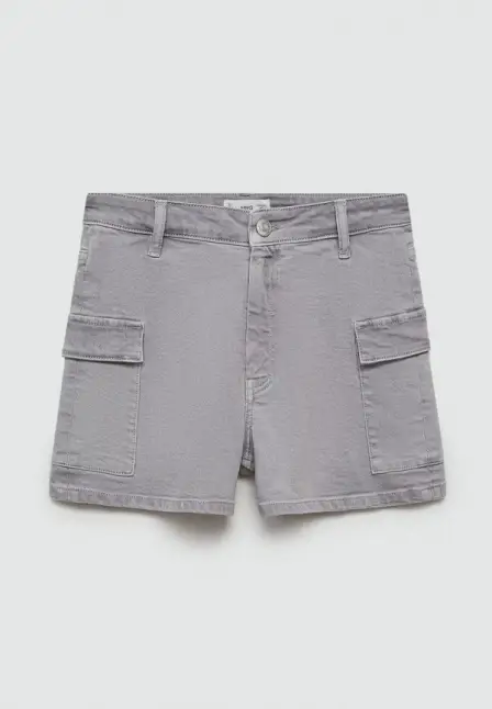 Шорты джинсовые Mango Teen. Цвет: серый.