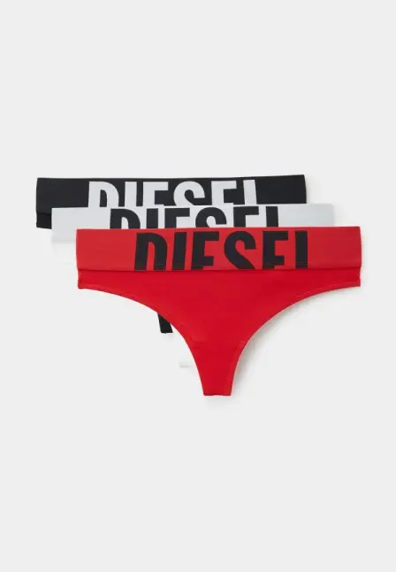 Трусы 3 шт. Diesel. Цвет: белый, красный, черный.