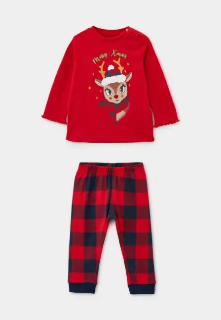 Пижама Chicco. Цвет: красный.