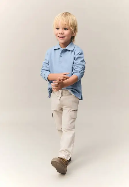 Брюки Mango Kids. Цвет: бежевый.