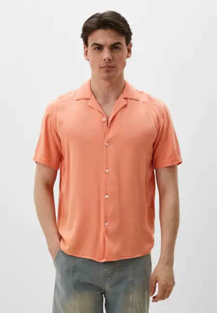 Рубашка Tom Tailor. Цвет: коралловый.