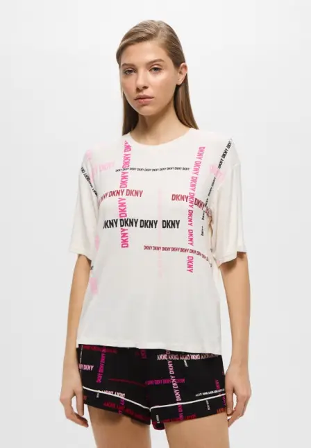 Пижама DKNY. Цвет: черный, бежевый.