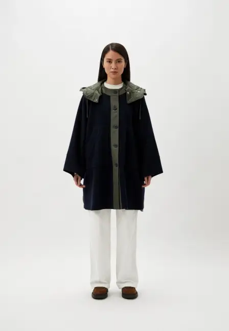 Пальто однобортное Weekend Max Mara. Цвет: синий.
