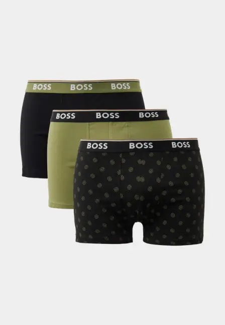 Трусы 3 шт. Boss. Цвет: хаки, черный.