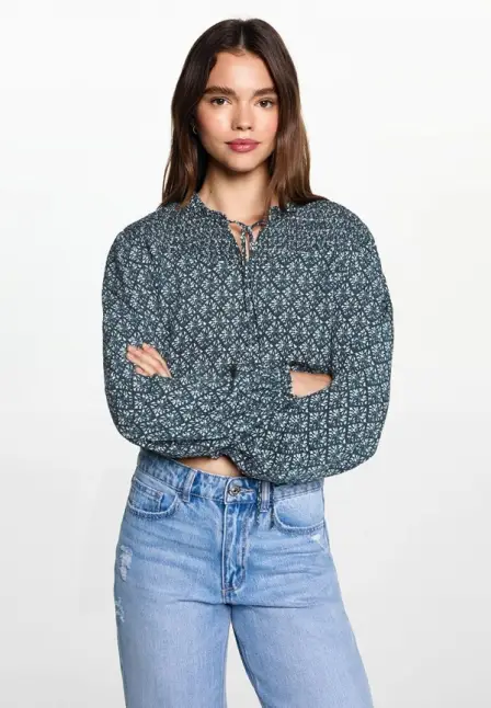 Блуза Mango Teen. Цвет: синий.